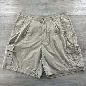 Quiksilver Silver Edition Size 34 Cargo Shorts Tan Cotton Utility Skate Surf